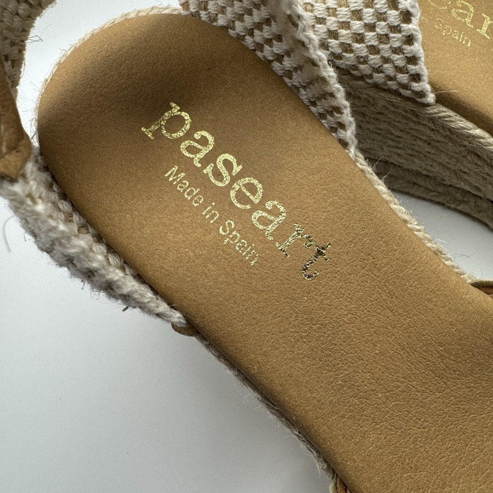 Paseart Suede Leather Esparille Wedge Shoes Made In Spain Size 40  (7.5 uS) - Picture 6 of 13